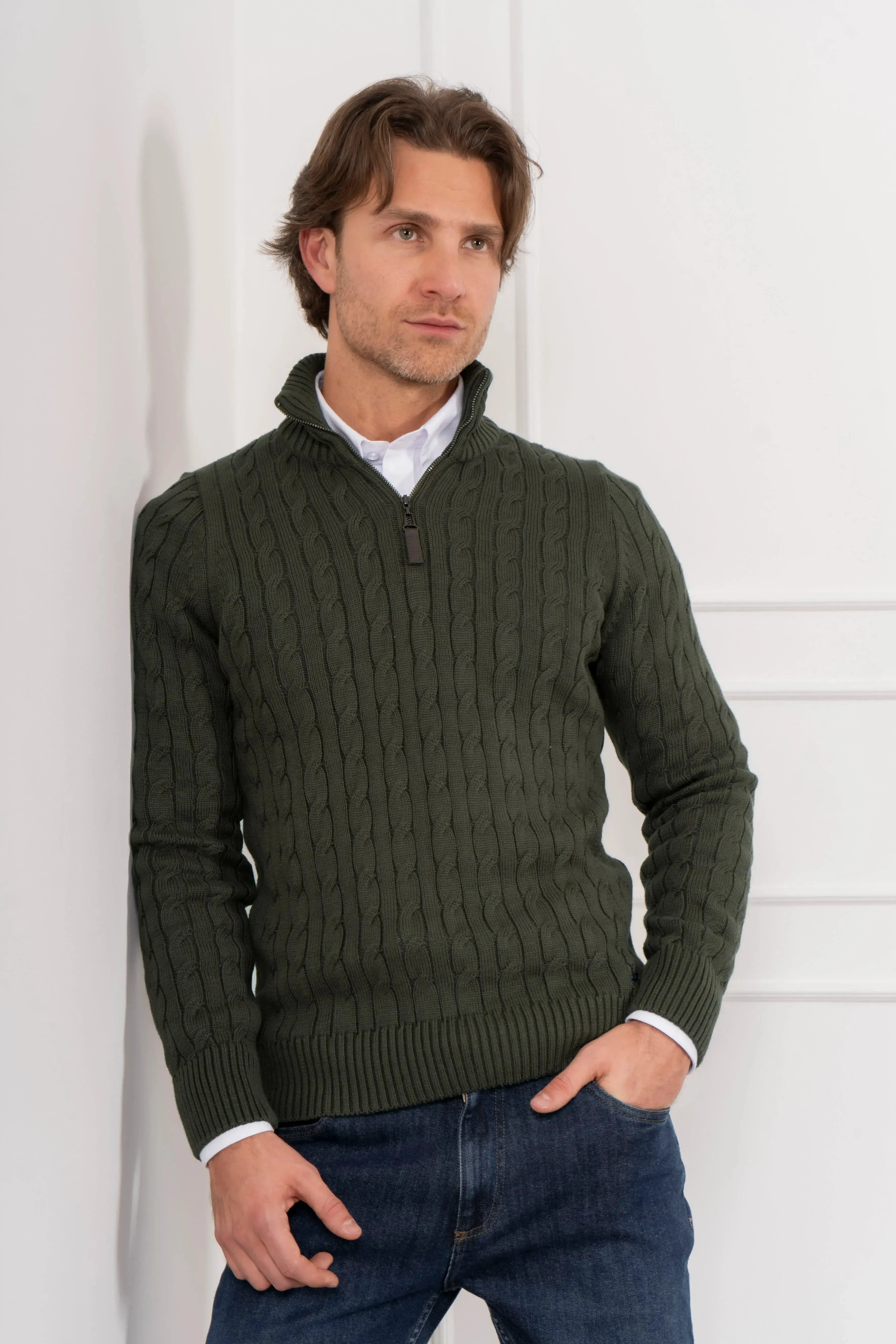 2-Pack Suéter Halfzip Trenzado