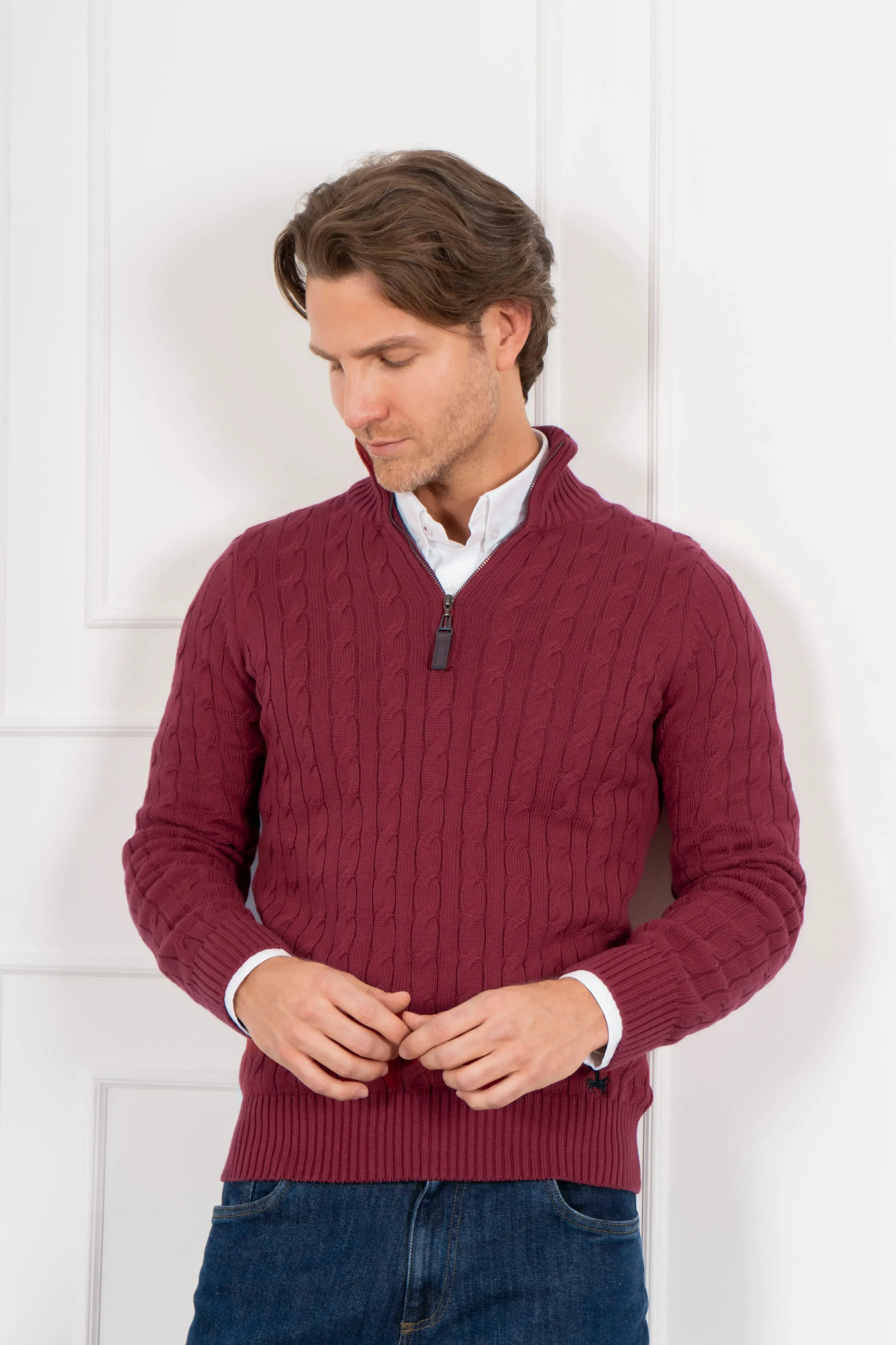 2-Pack Suéter Halfzip Trenzado