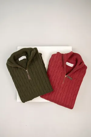 2-Pack Suéter Halfzip Trenzado