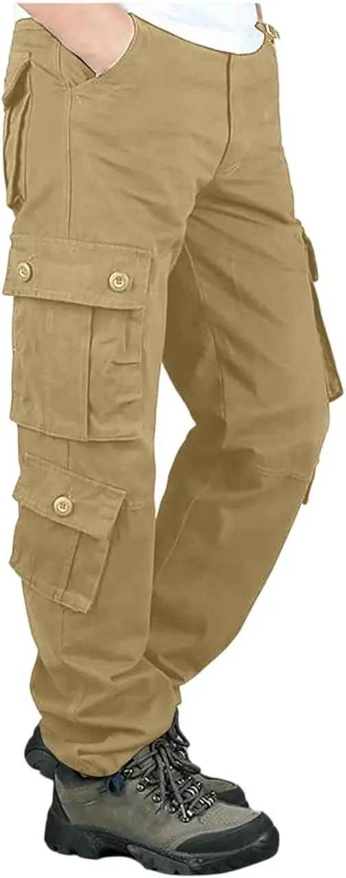ADHOWBEW Cargo Pants Men Hiking Stretch Workout Waterproof Big and Tall Construction Trousers
