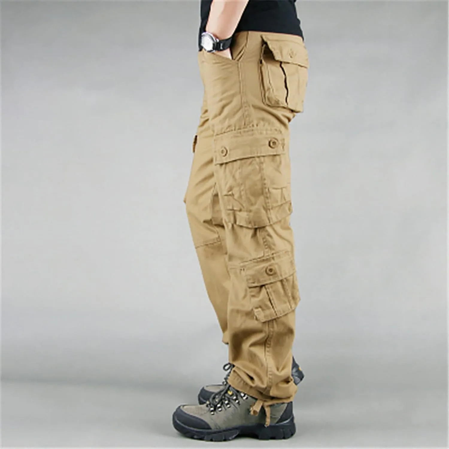 ADHOWBEW Cargo Pants Men Hiking Stretch Workout Waterproof Big and Tall Construction Trousers