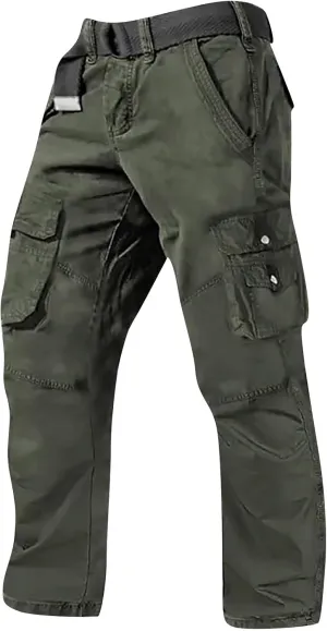 ADHOWBEW Tactical Pants for Men Pockets Stretch Construction Big and Tall Workout Work Trousers