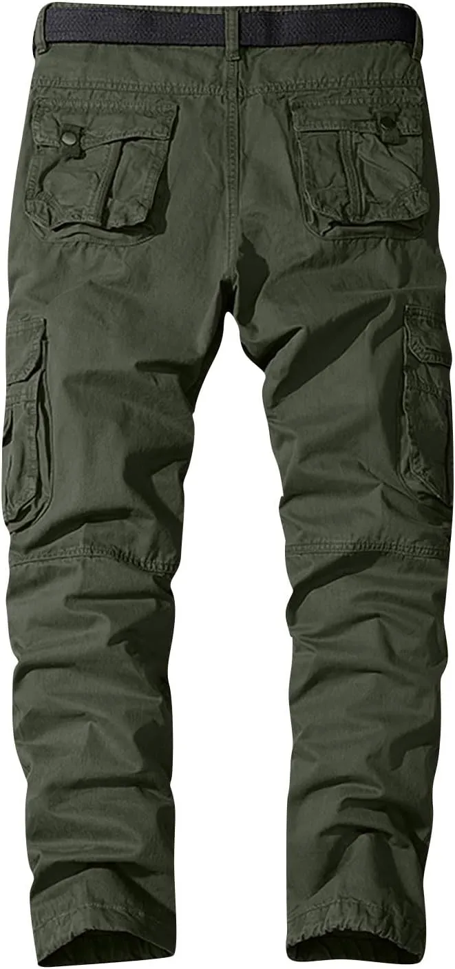 ADHOWBEW Tactical Pants for Men Pockets Stretch Construction Big and Tall Workout Work Trousers