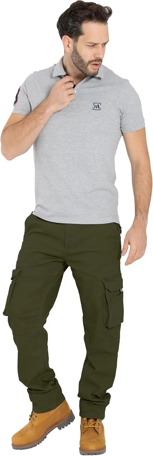 Alamo Casual Cargo Pants for Men - Stretchable, Regular Fit Cargo Work Pants for Men - 6 Pocket Outdoor Mens Work Pants