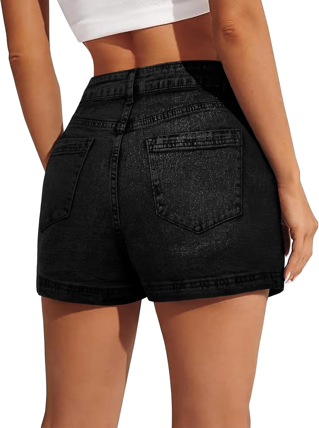 BISUAL Denim Skort for Women High Waist Mini Denim Skirt Casual Stretch Women Jean Skirt with Pockets