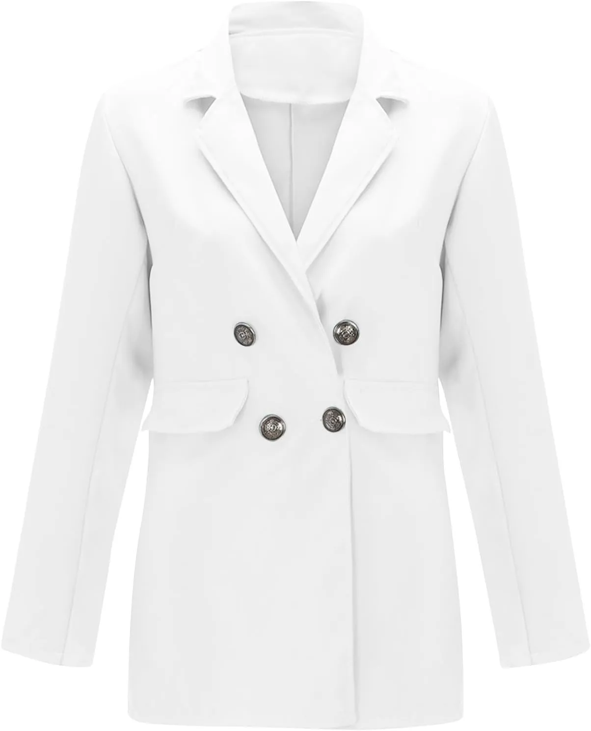 Blazers for Women Plus Size Lightweight Double Breasted Long Sleeve Suits Jackets Business Casual Work Blazer Pockets