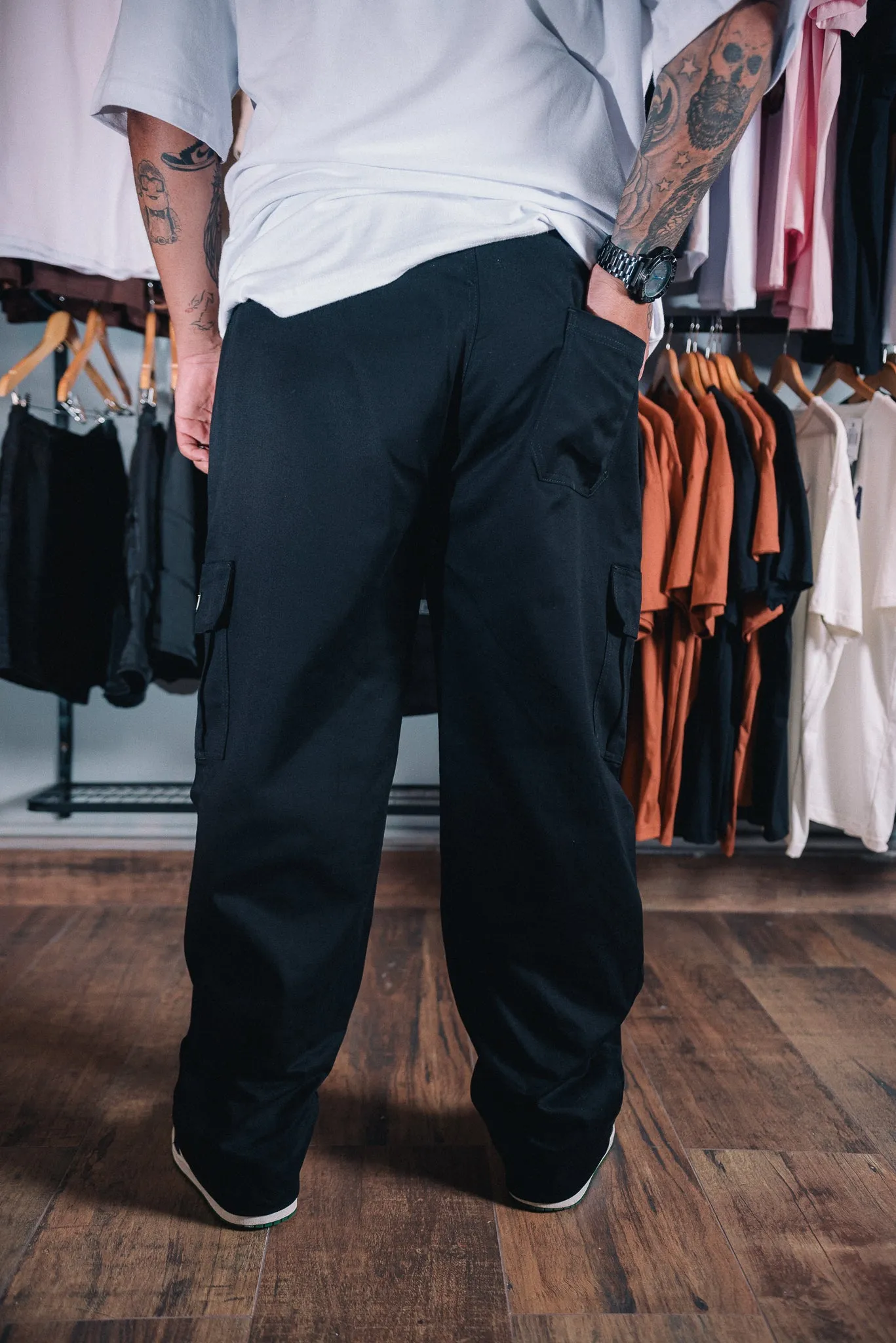 Calça Cargo Sarja Reta Plus