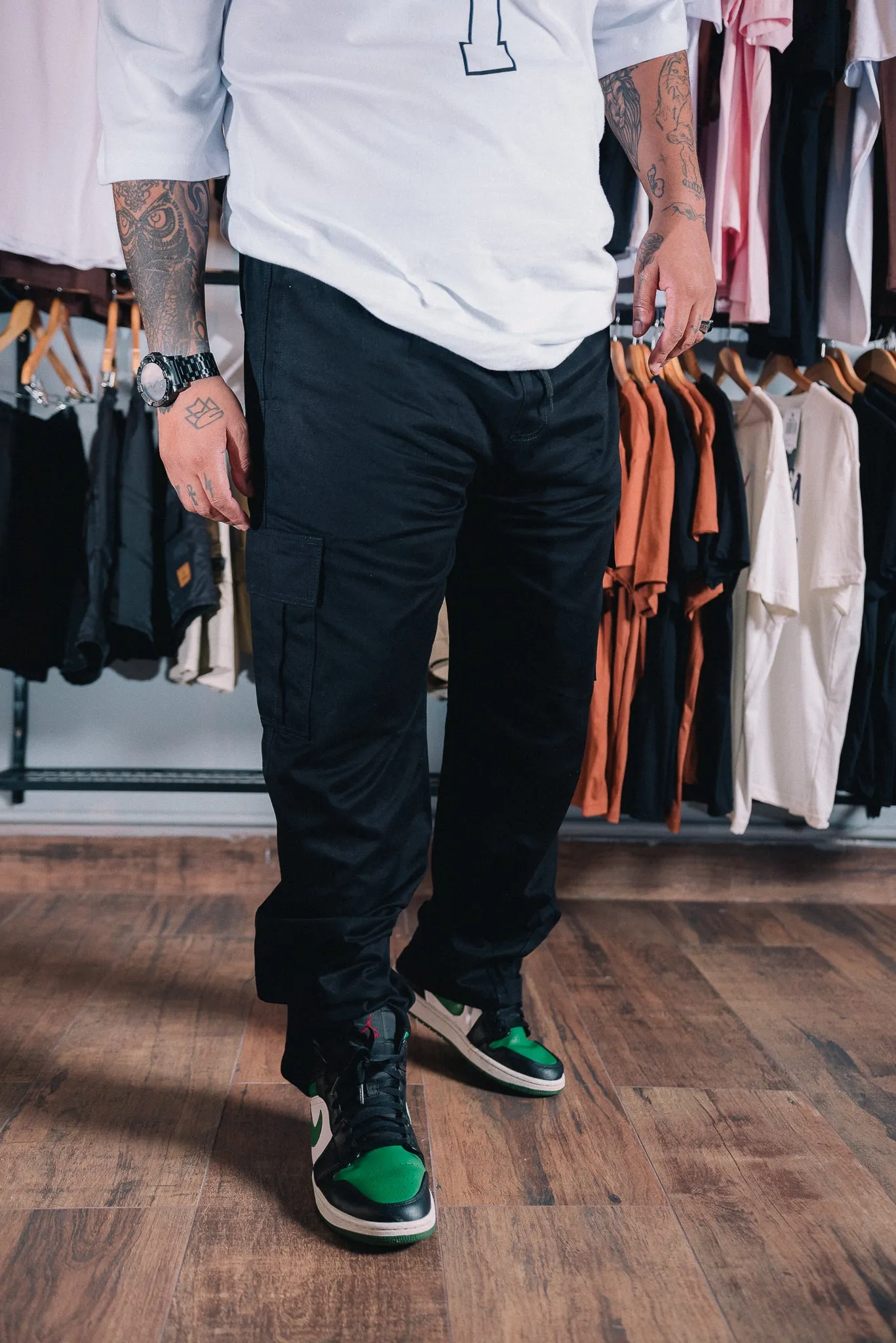 Calça Cargo Sarja Reta Plus