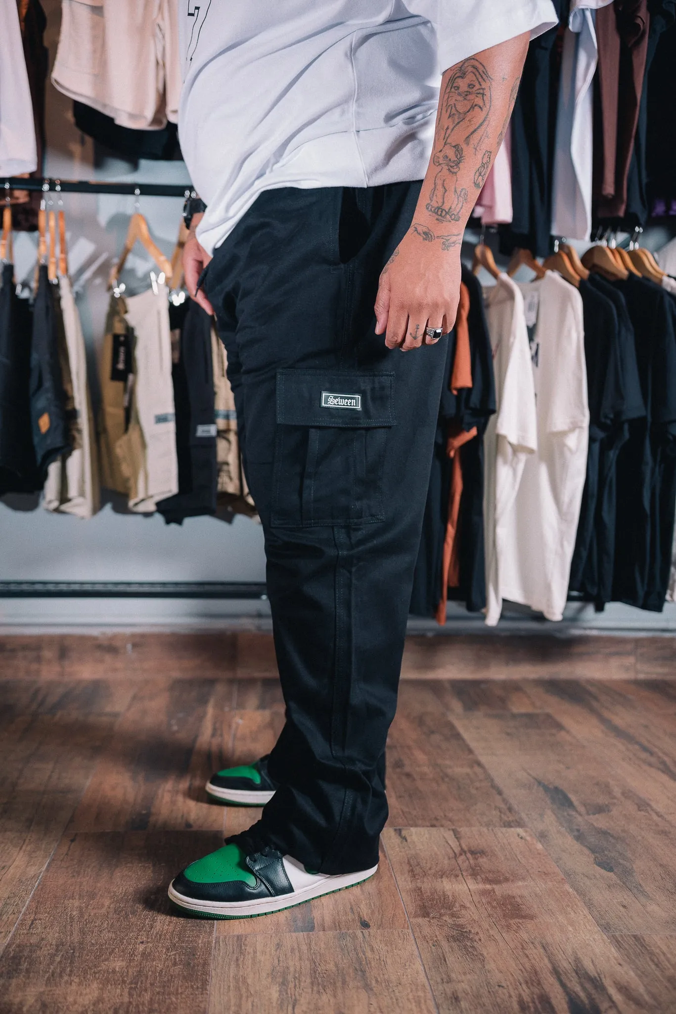 Calça Cargo Sarja Reta Plus