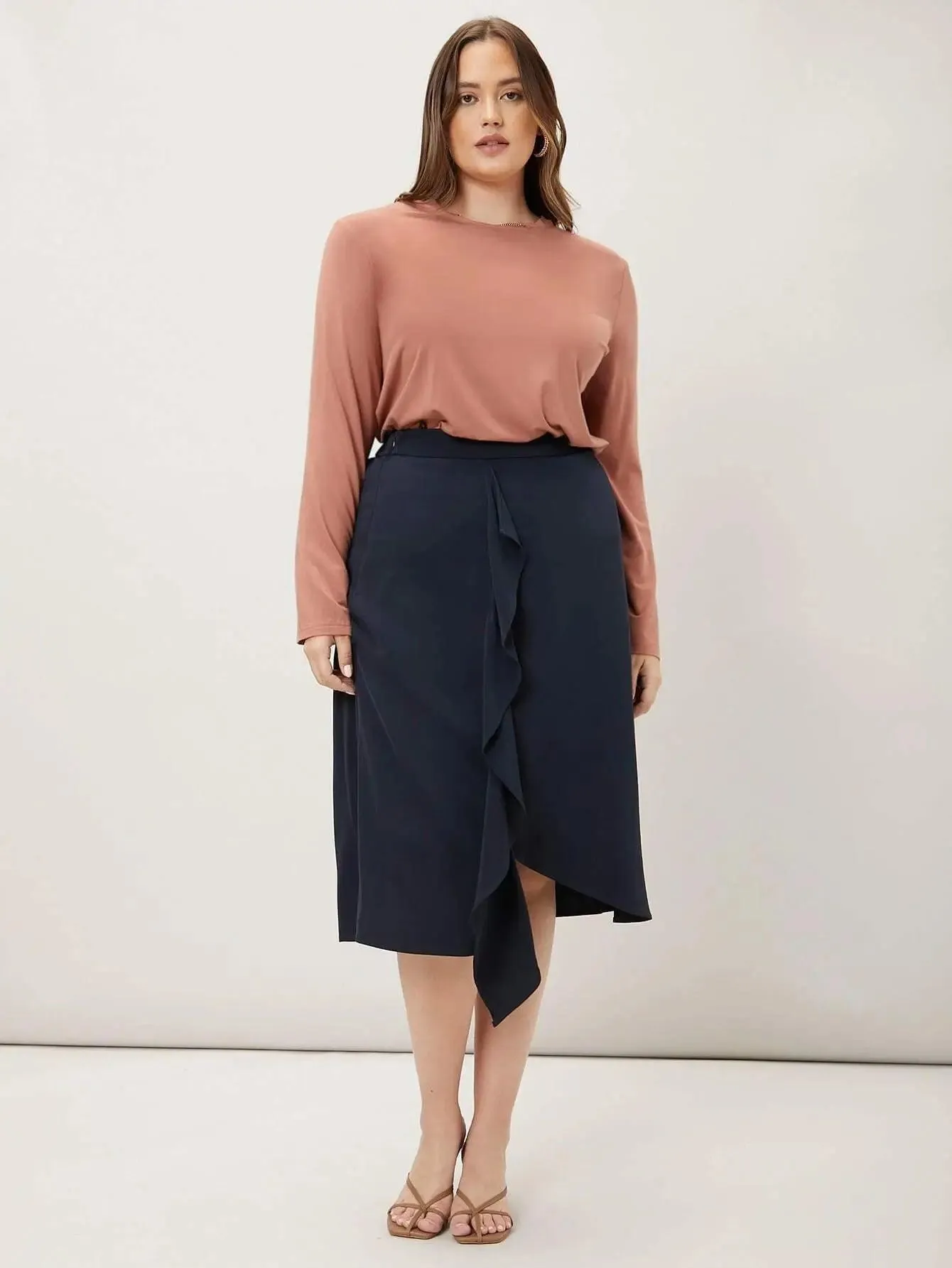 Camisa de Manga Longa De Viscose Plus Size - Hazel