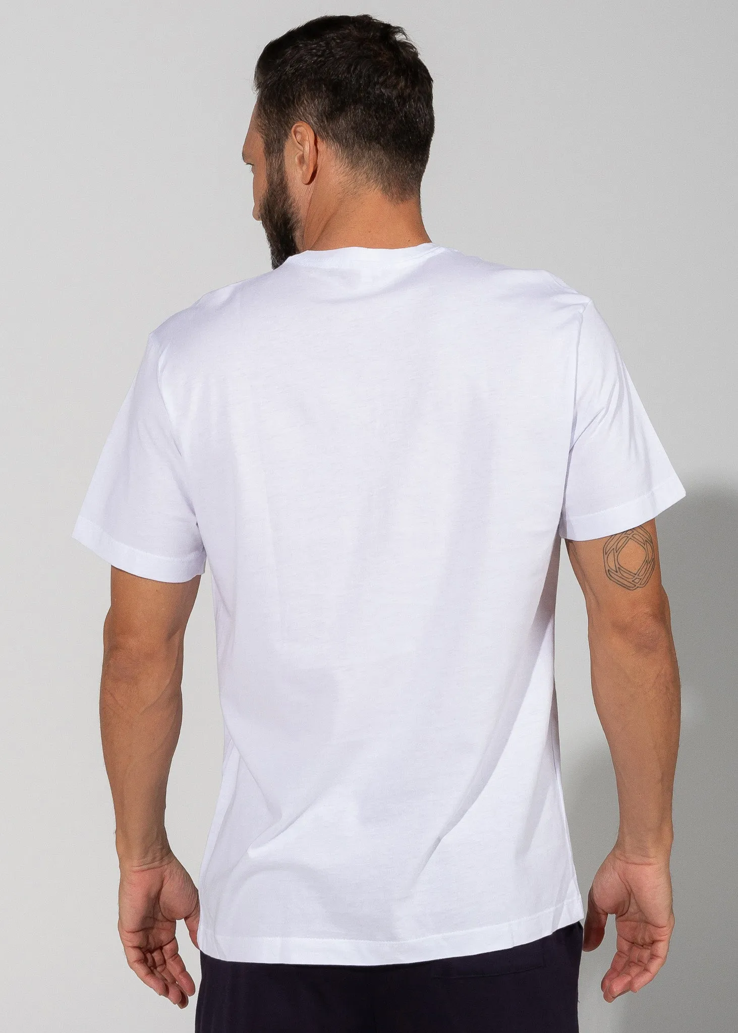 Camiseta Algodão Pima Gola V Branca