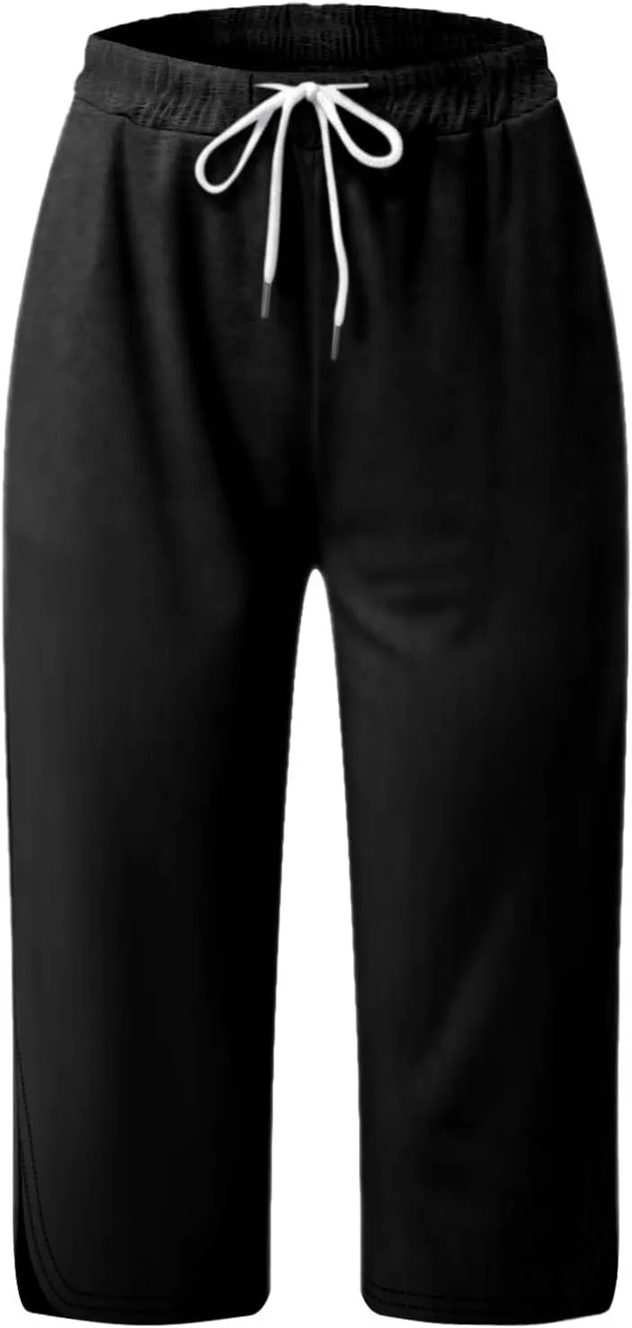 Capri Pants for Women Knee Length Petite 2025 Summer High Waisted Athletic Workout Yoga Leggings with Pockets