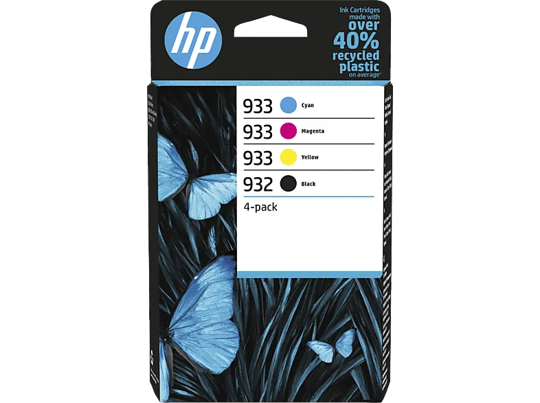 Cartucho de tinta - HP  932 Negro   933 Tricolor, Hasta 400 páginas de impresión B/N, Hasta 300 páginas de impresión a color