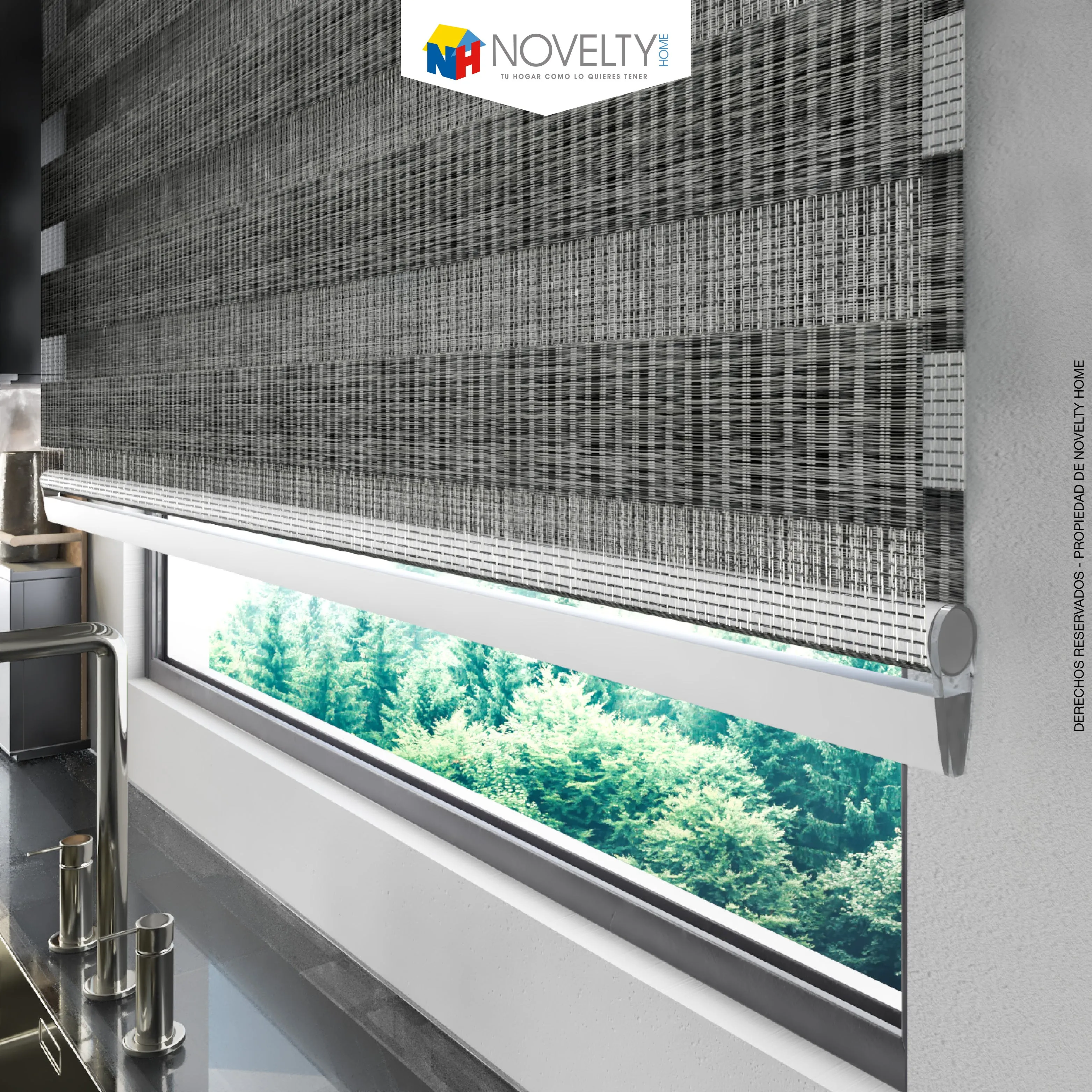 Cortina Sheer Elegance Tela Solar Screen Sahara Negro