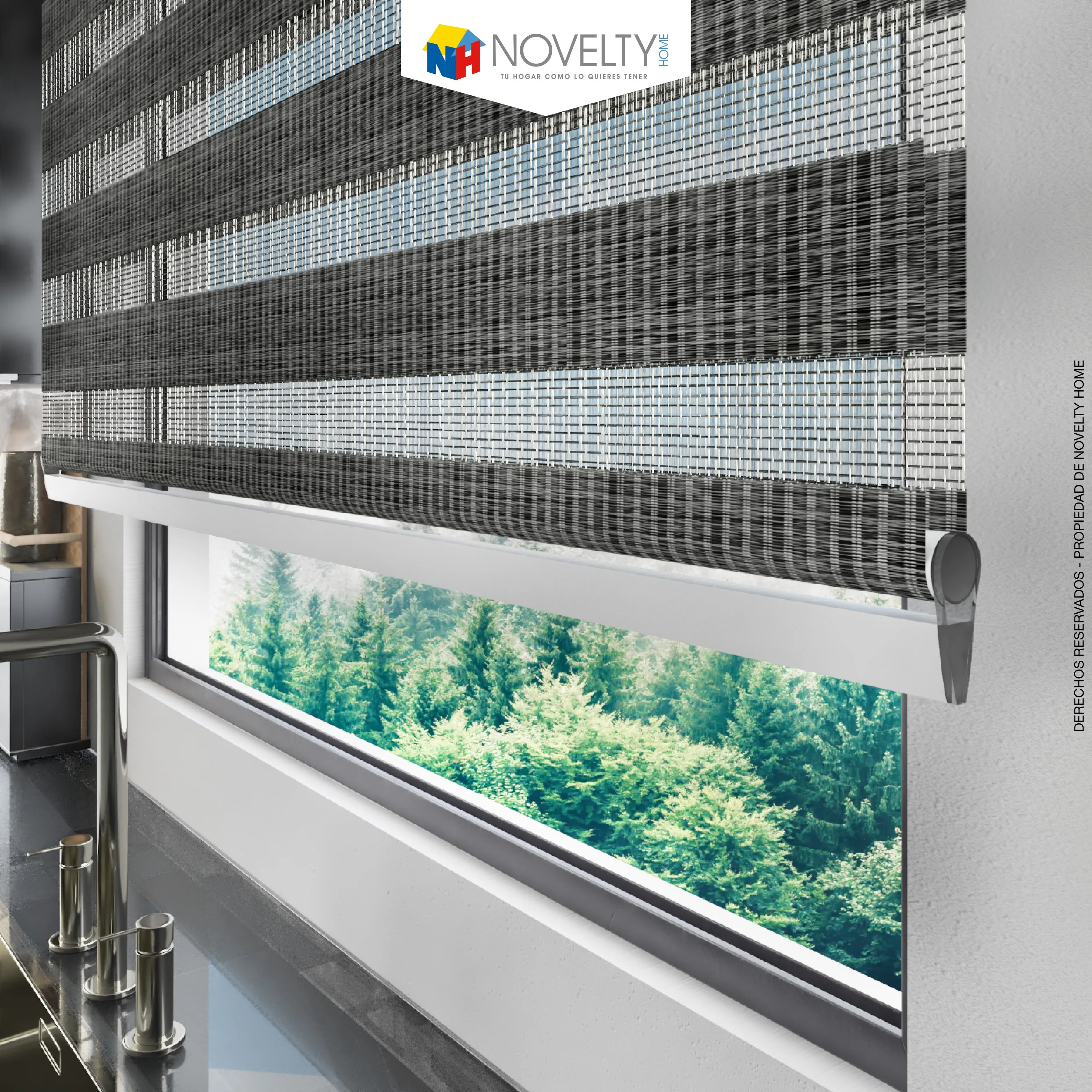 Cortina Sheer Elegance Tela Solar Screen Sahara Negro