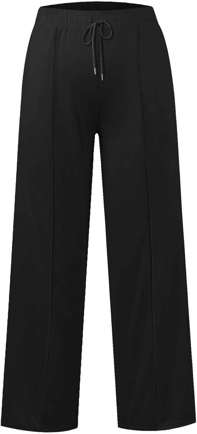 Girls Oversized Wide Leg Sweatpants Drawstring Kids Baggy Straight Leg Track Pants Casual Plain Pockets