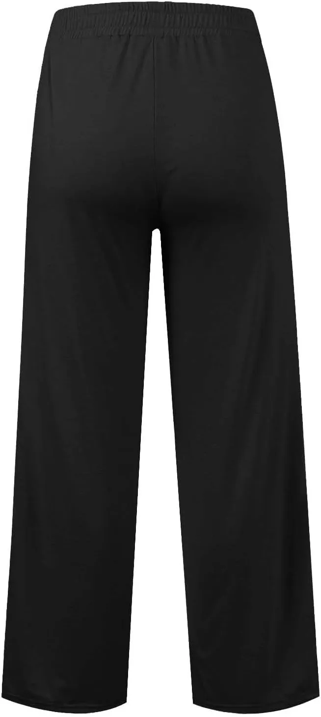 Girls Oversized Wide Leg Sweatpants Drawstring Kids Baggy Straight Leg Track Pants Casual Plain Pockets