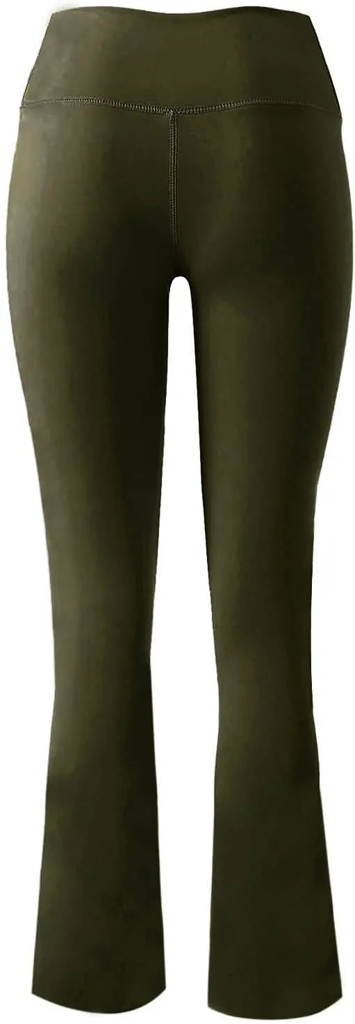 High Waist Yoga Pants Tummy Control Crossover Flare Pant Workout Running Athletic Leggings Wide Leg Bootcut Pants Gym