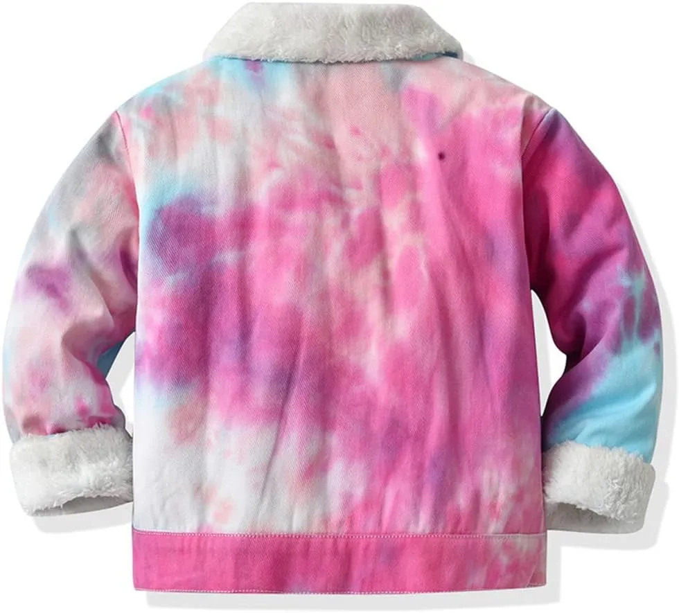 Hotmiss Toddler Baby Boys Girls Fleece Lined Denim Jacket Thicken Kids Fleece Jean Jacket Coat Winter Outwear