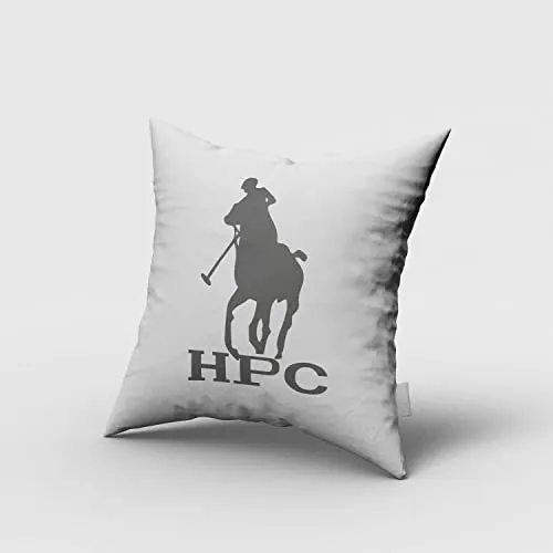 HPC POLO Cojín Decorativo Modelo Polo, para Recamara y Sala, Diseño Exclusivo, Suave y cómodo, Cuadros Gris