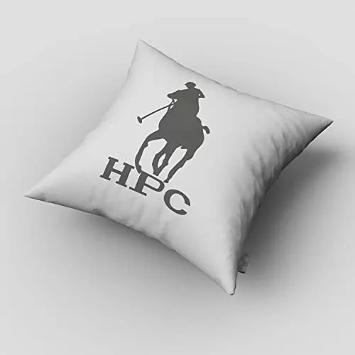 HPC POLO Cojín Decorativo Modelo Polo, para Recamara y Sala, Diseño Exclusivo, Suave y cómodo, Cuadros Gris