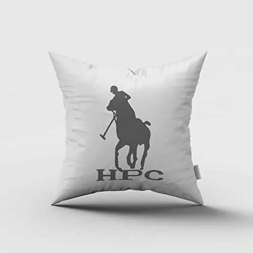 HPC POLO Cojín Decorativo Modelo Polo, para Recamara y Sala, Diseño Exclusivo, Suave y cómodo, Cuadros Gris