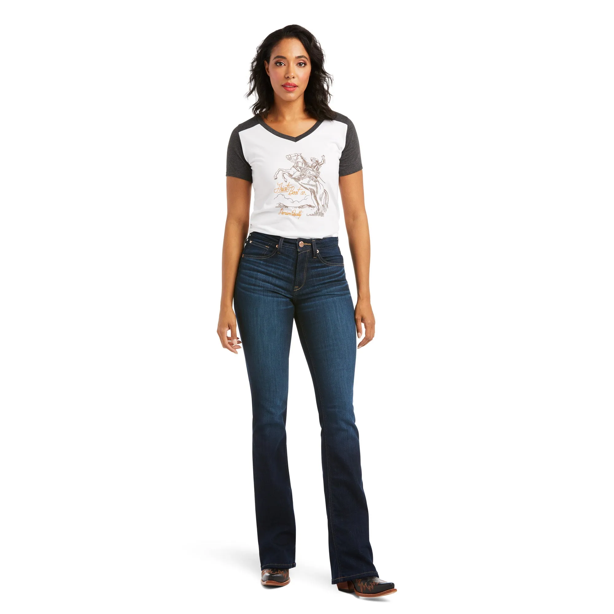 Jeans R.E.A.L. Ballary Tiro Alto Corte de Bota