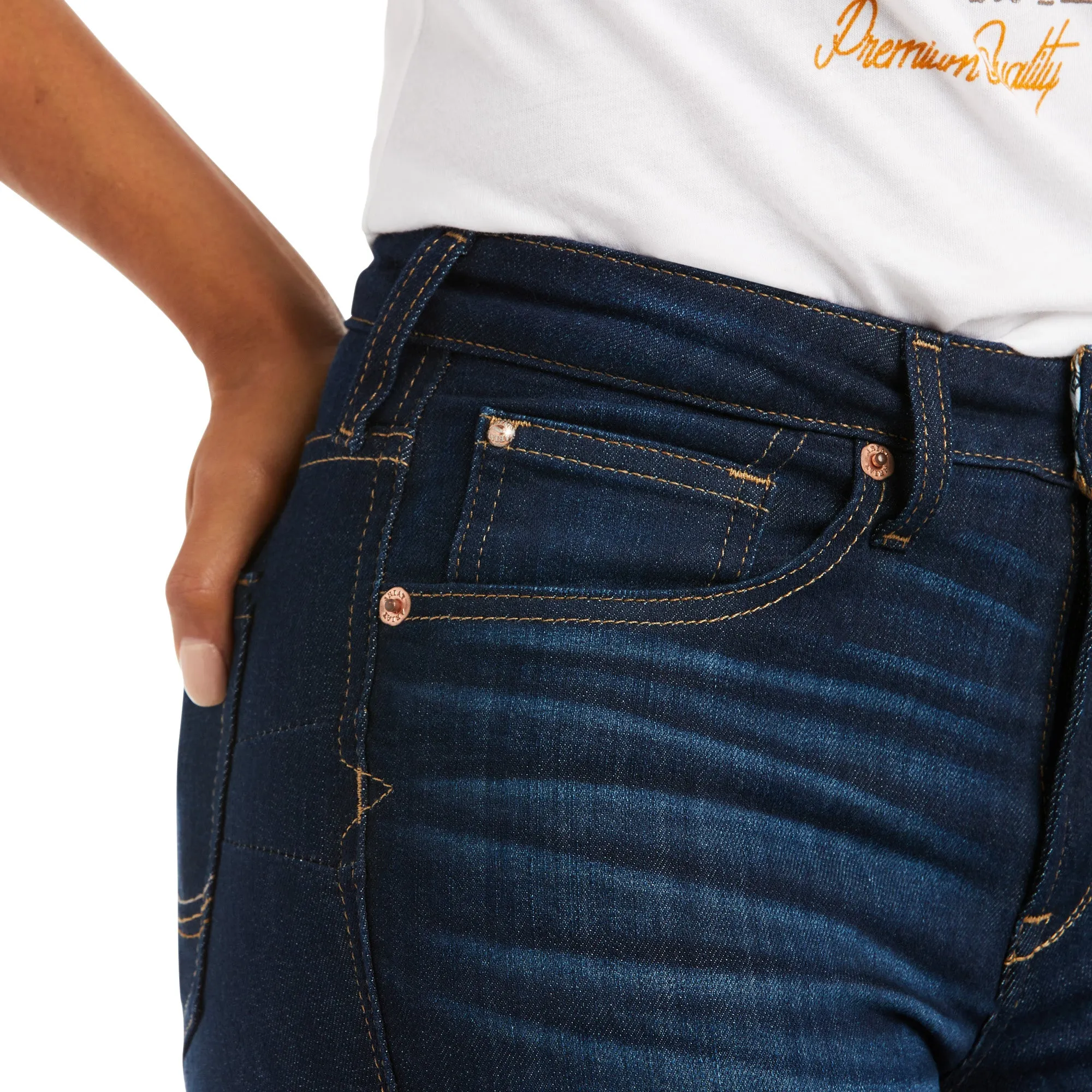 Jeans R.E.A.L. Ballary Tiro Alto Corte de Bota