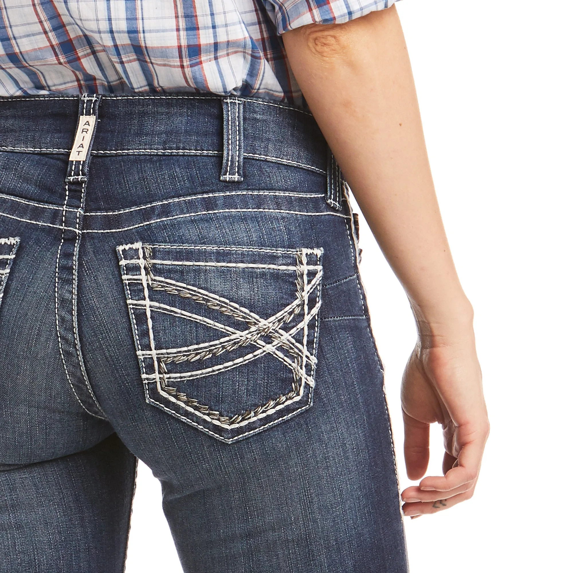 Jeans R.E.A.L Entwined Stretch Tiro Medio Corte de Bota