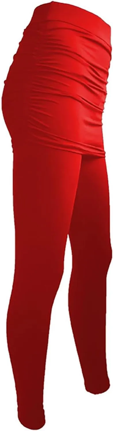 LAWOR Womens 2 in 1 Skirted Leggings Capri Skort High Waisted Yoga Booty Pants Workout Golf Tennis Skirt Running Yoga Tights