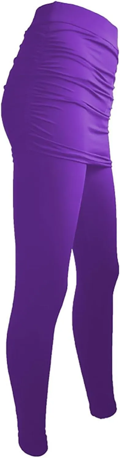 LAWOR Womens 2 in 1 Skirted Leggings Capri Skort High Waisted Yoga Booty Pants Workout Golf Tennis Skirt Running Yoga Tights