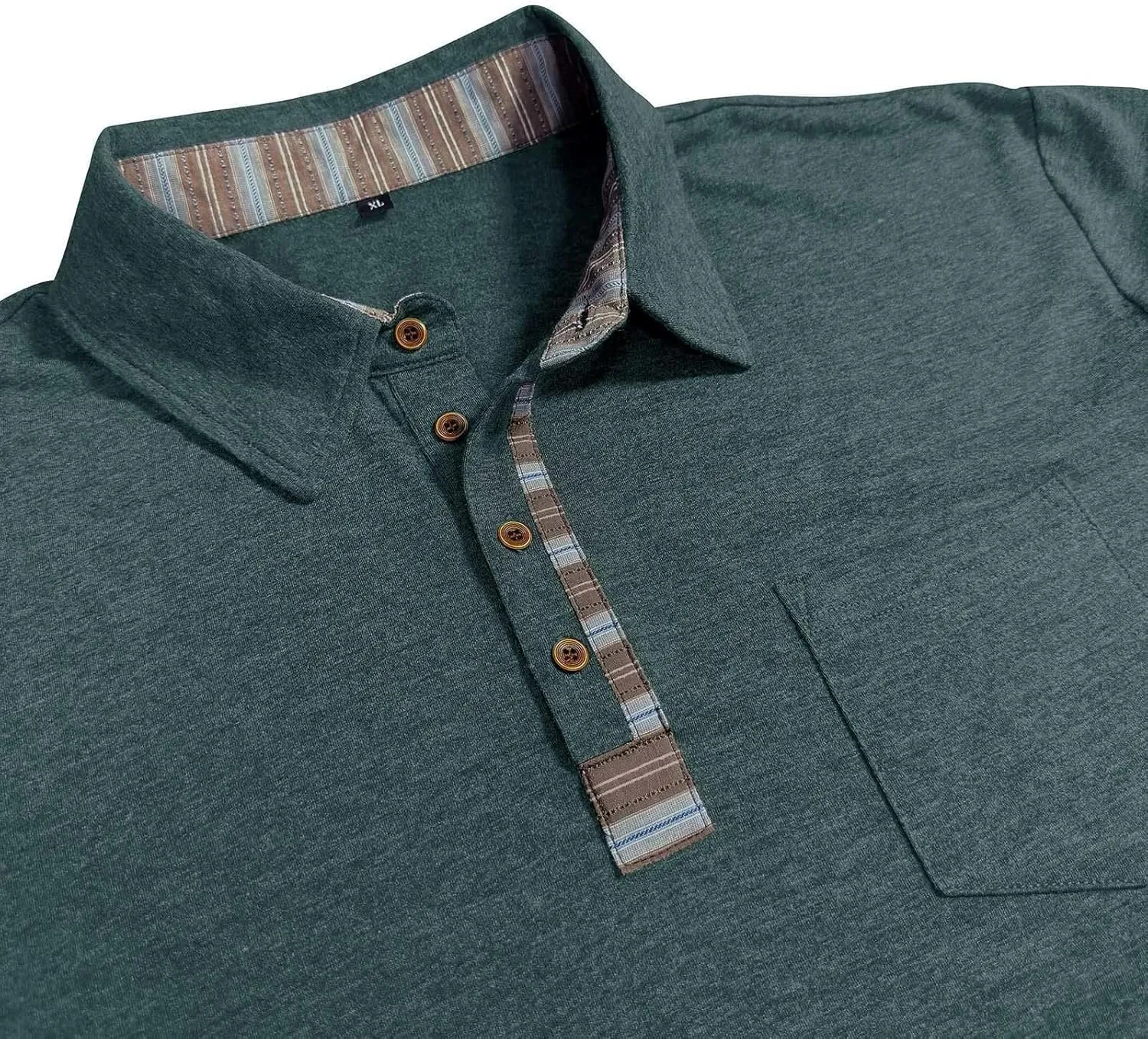 Long Sleeve Polo Shirts for Men Button Up Cotton Casual Golf Polos Shirt with Pocket Camiseta Manga Larga para Hombre