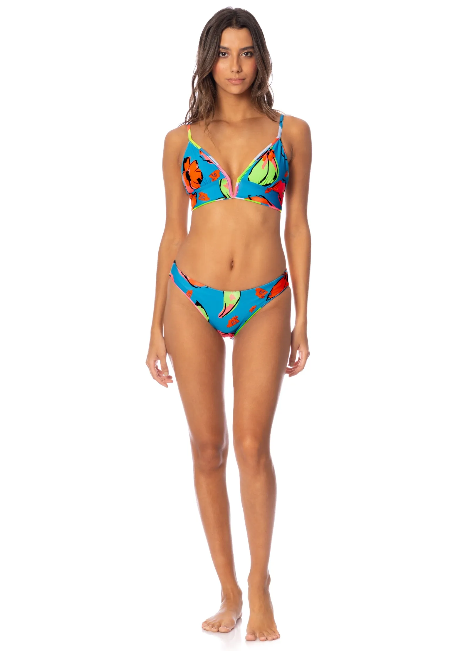 Maaji Jigsaw Parade Long Line Triangle Bikini Top