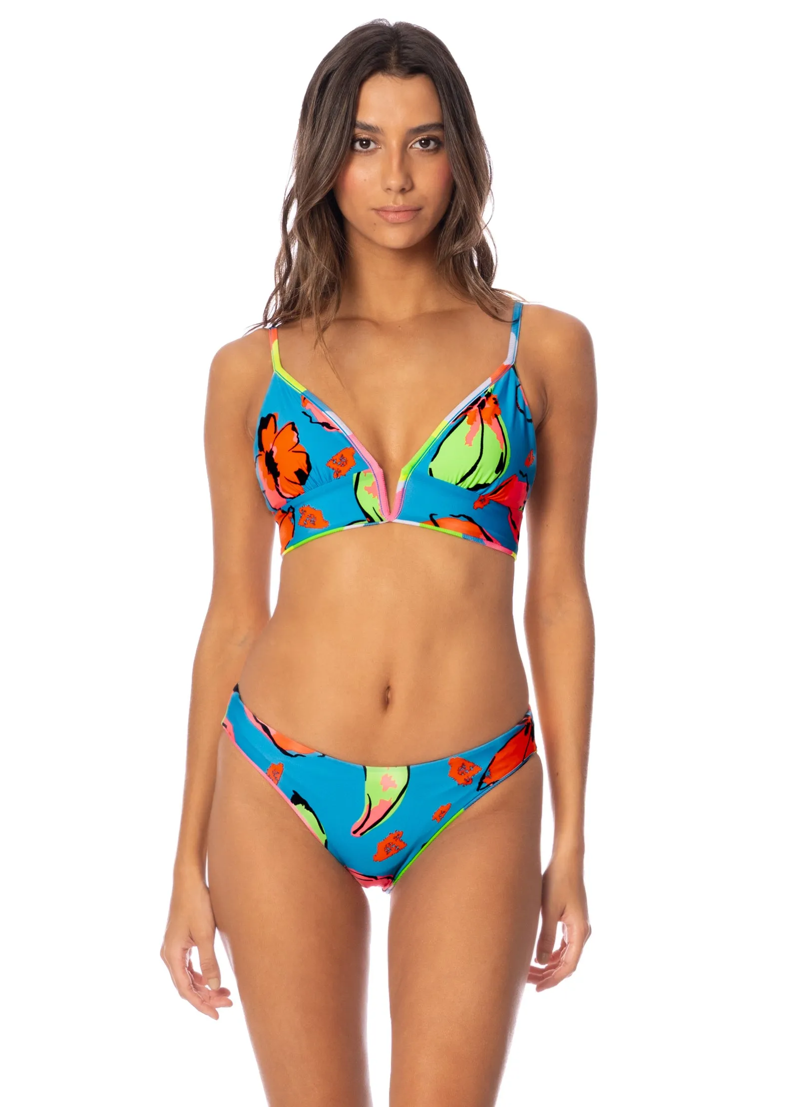 Maaji Jigsaw Parade Long Line Triangle Bikini Top