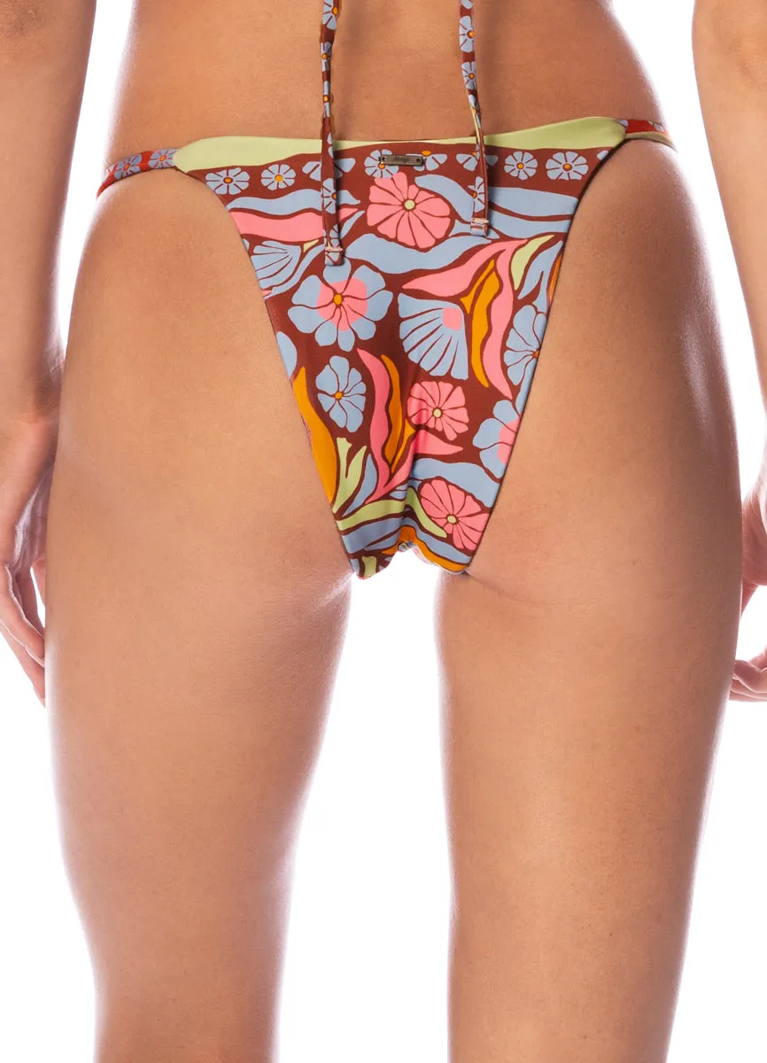 Maaji Pattern Scope Micro Midi Regular Rise Single Strap Bikini Bottom
