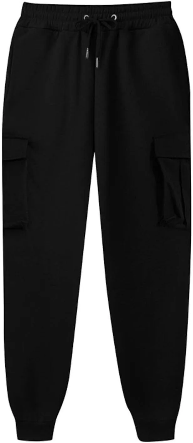 maisdgop Womens Cargo Pants Casual High Waisted Drawstring Pants Baggy Wide Leg Sweatpant Oversized Trousers with Pockets