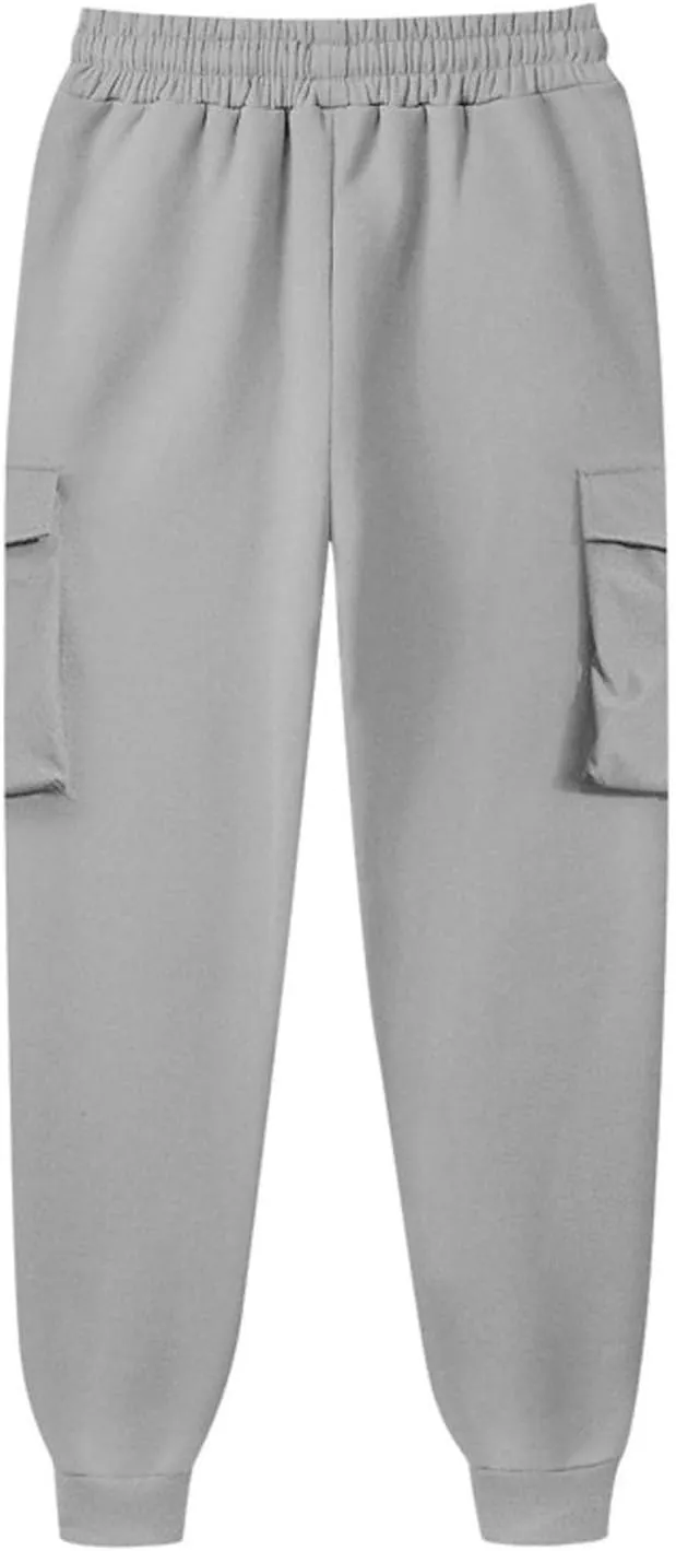 maisdgop Womens Cargo Pants Casual High Waisted Drawstring Pants Baggy Wide Leg Sweatpant Oversized Trousers with Pockets