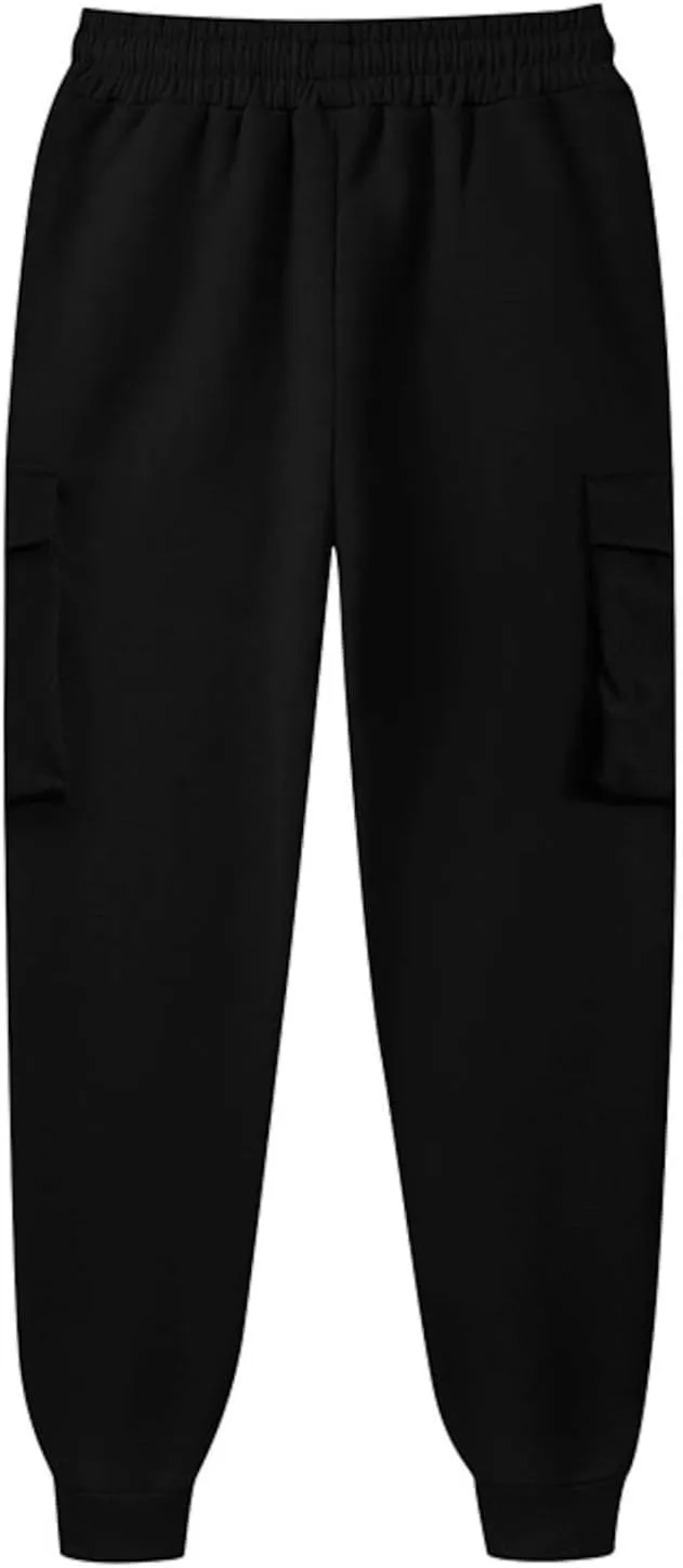 maisdgop Womens Cargo Pants Casual High Waisted Drawstring Pants Baggy Wide Leg Sweatpant Oversized Trousers with Pockets
