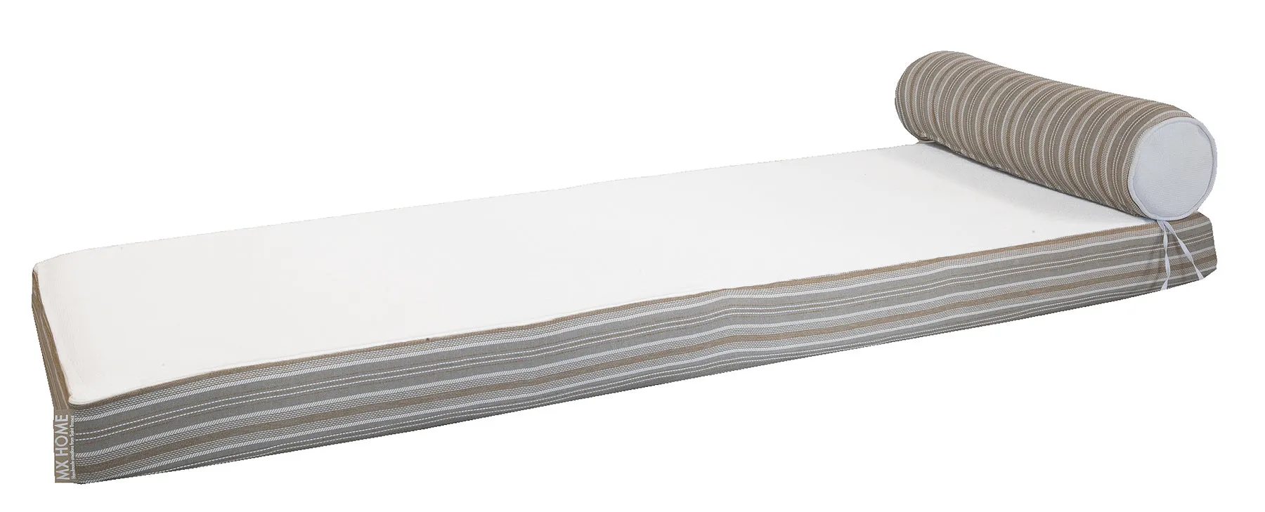 Matelas réversible recto rayé & verso blanc - Double ou simple - Extérieur