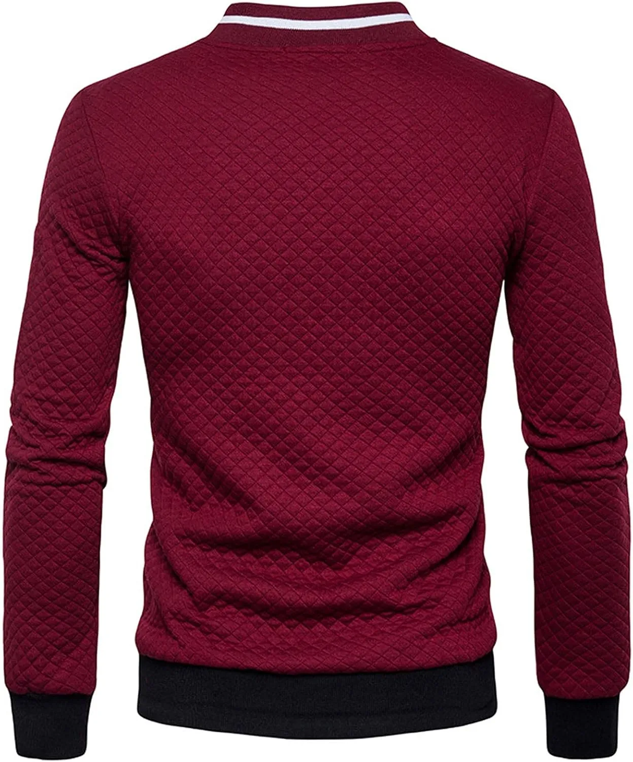 Men Bomber Jackets Diamond Quilted Spring Fall Varsity Jacket Lightweight Zip Up Long Sleeve Casual Stylish Coat with Pockets