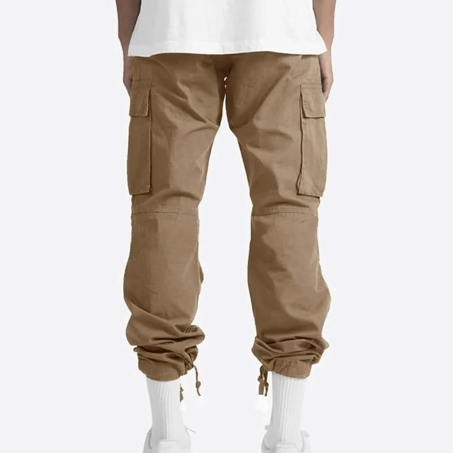 Mencomfy Cargo Pants Lightweight Outdoor Hiking Tactical Pants Palcomfy Elastic Waist Wide Leg Joggers with Pockets