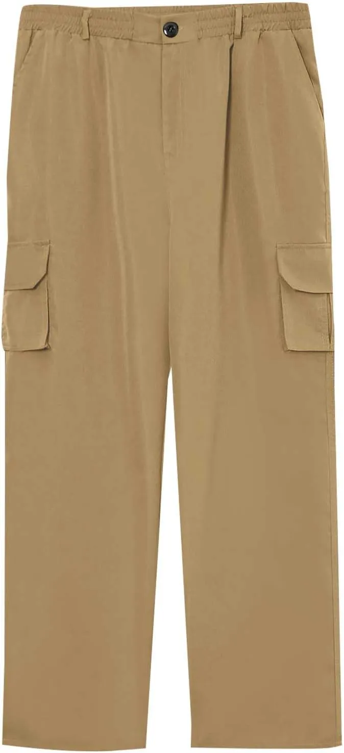 Men's Flex Ripstop Tactical Pants Water Resistant Stretch Cargo Pants Lightweight Hiking Work Trousers Multi Pockets
