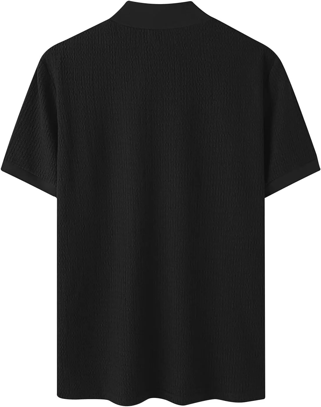 Men's Mock Turtleneck Sweater Short Sleeve Casual Basic Tops Jacquard Knit Pullover Tee Fitted Textured Undershirts