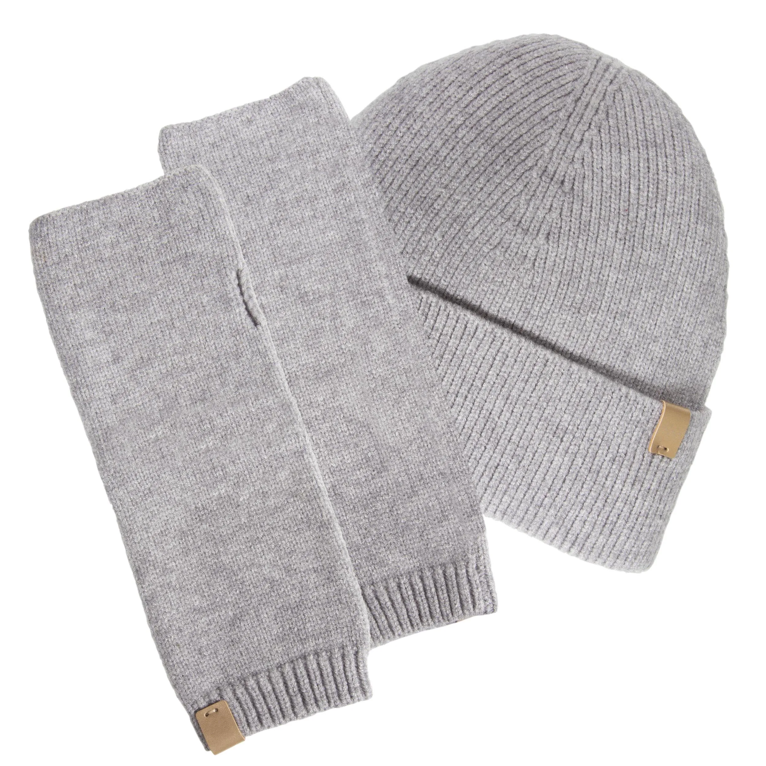 Mitaines Femme Maille longues Gris