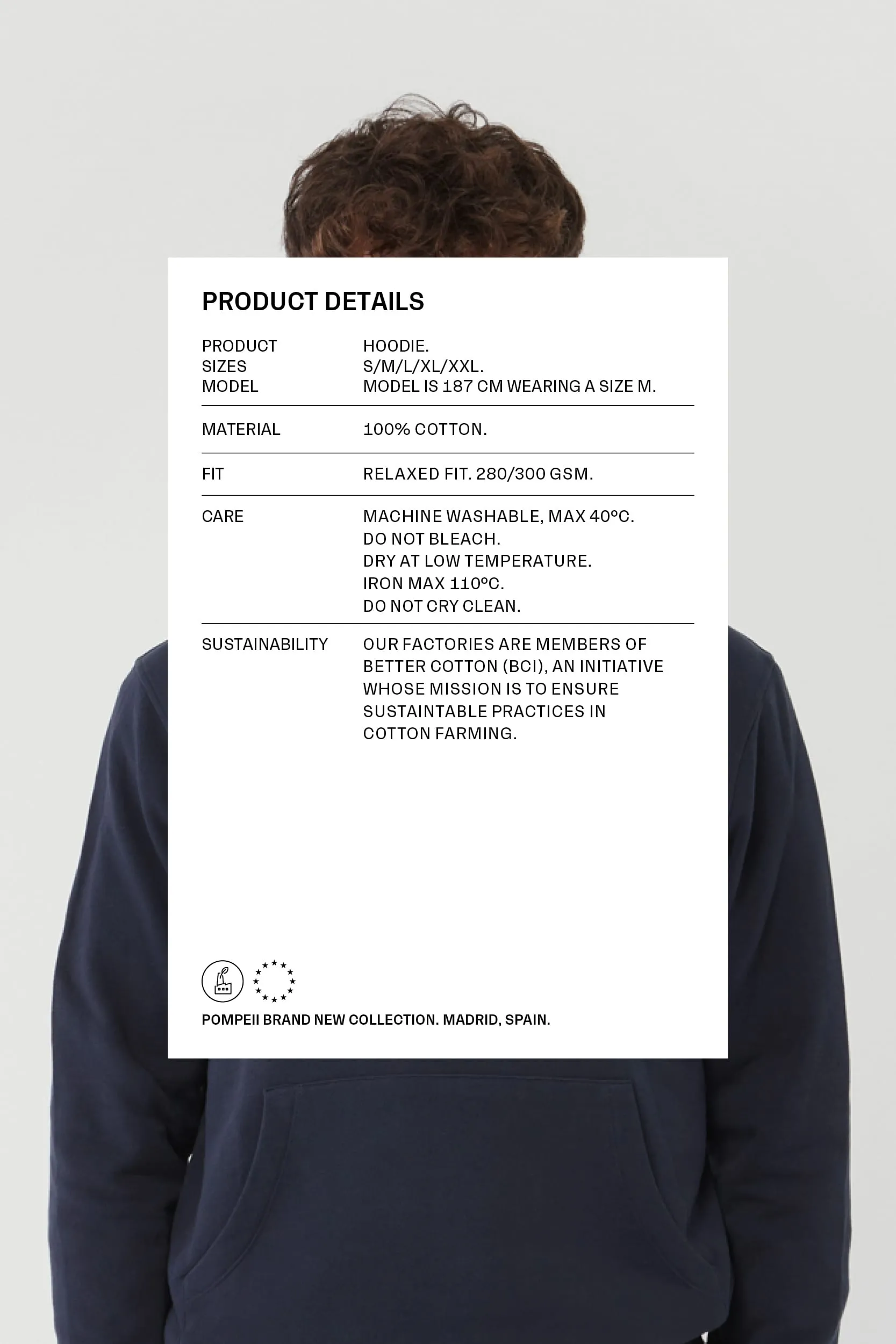 NAVY LOCAL LEISURE REGULAR HOODIE