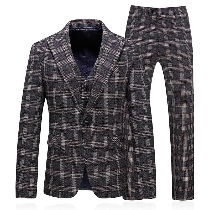 New Large Suit Men's Bridegroom's Wedding Dress Three Piece Suit