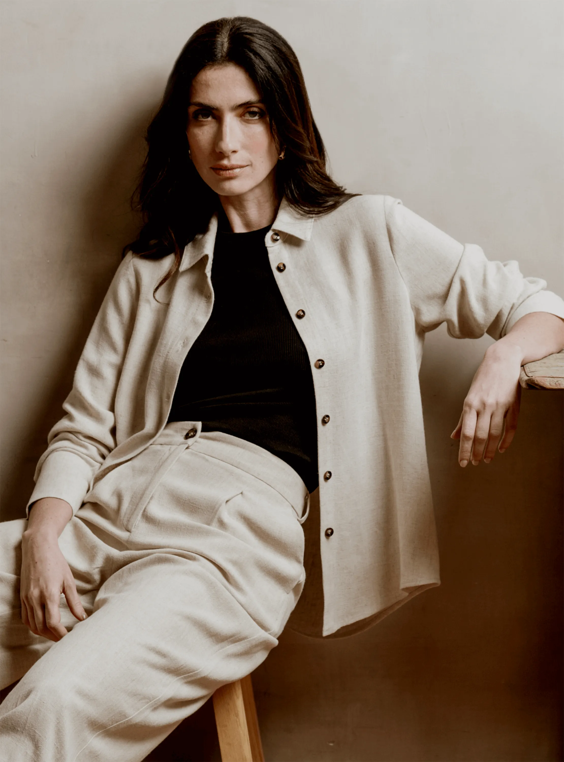 OCTAVIA | PANTALÓN NOA BEIGE LINO
