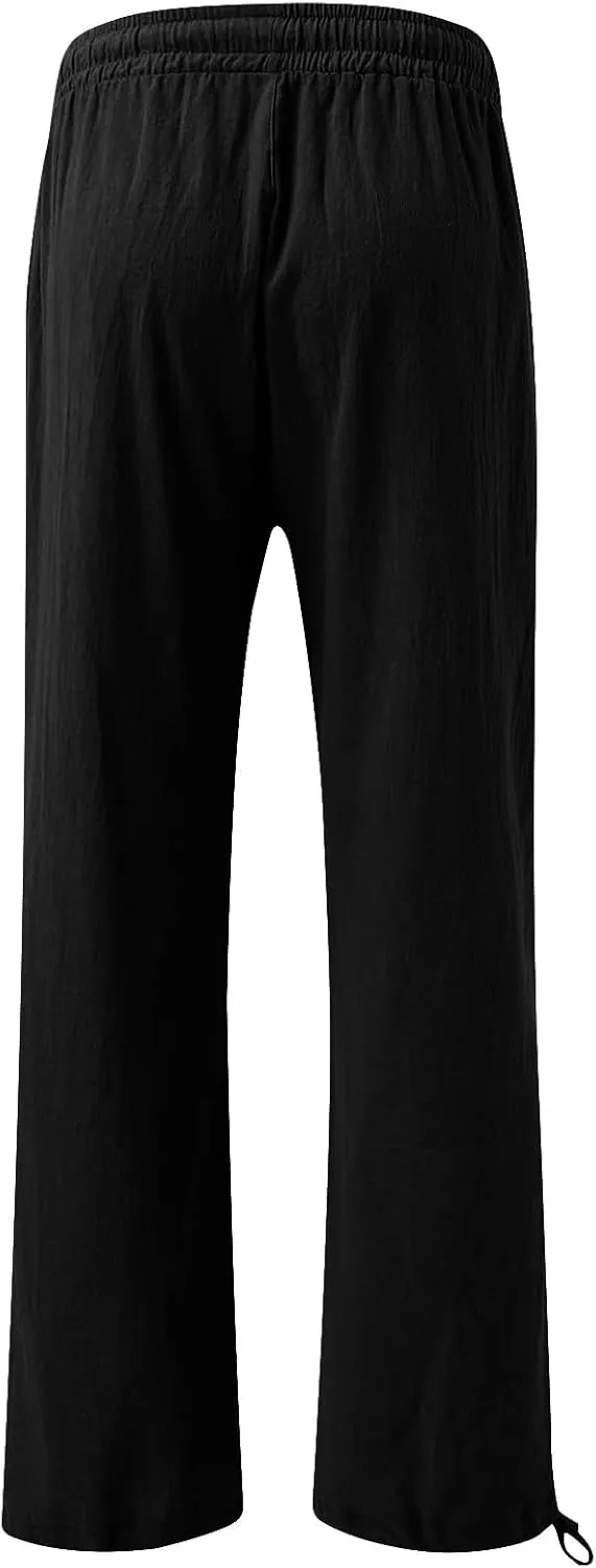 Pantalones para Mujer Linen Pants Comfy Work Pants with Elastic High Waist Paper Bag Linen Dress Pants for Women