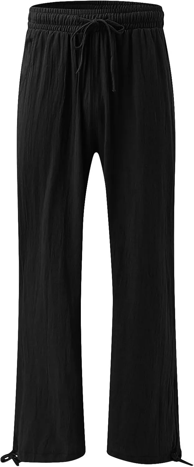 Pantalones para Mujer Linen Pants Comfy Work Pants with Elastic High Waist Paper Bag Linen Dress Pants for Women