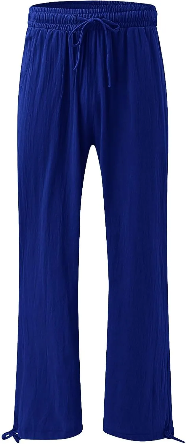 Pantalones para Mujer Linen Pants Comfy Work Pants with Elastic High Waist Paper Bag Linen Dress Pants for Women